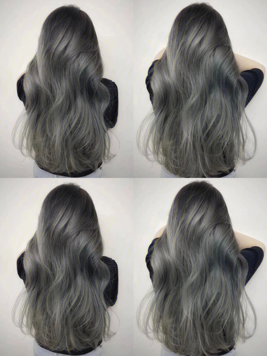 因为灰色可以聚光让头发呈现出透亮的光泽感可以营造出滑顺柔和的感觉