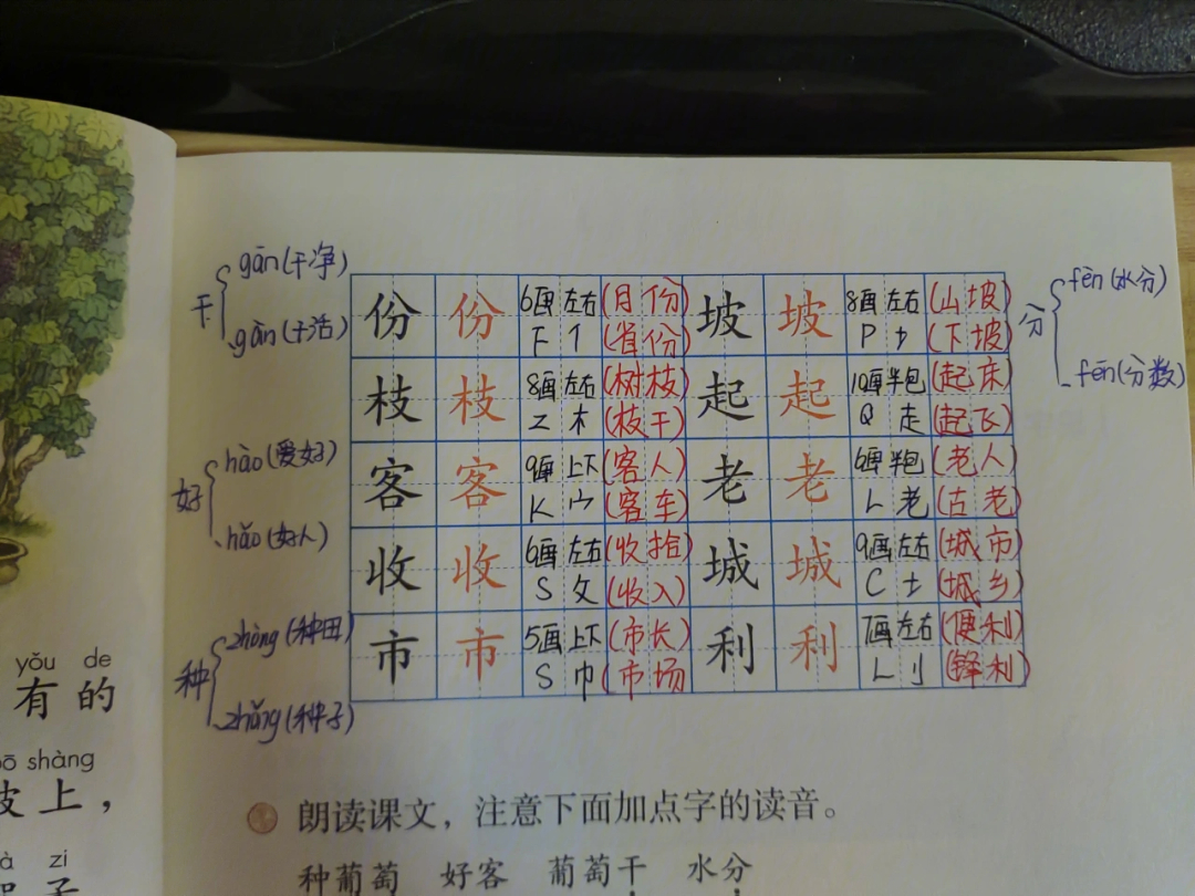 二上生字预习三