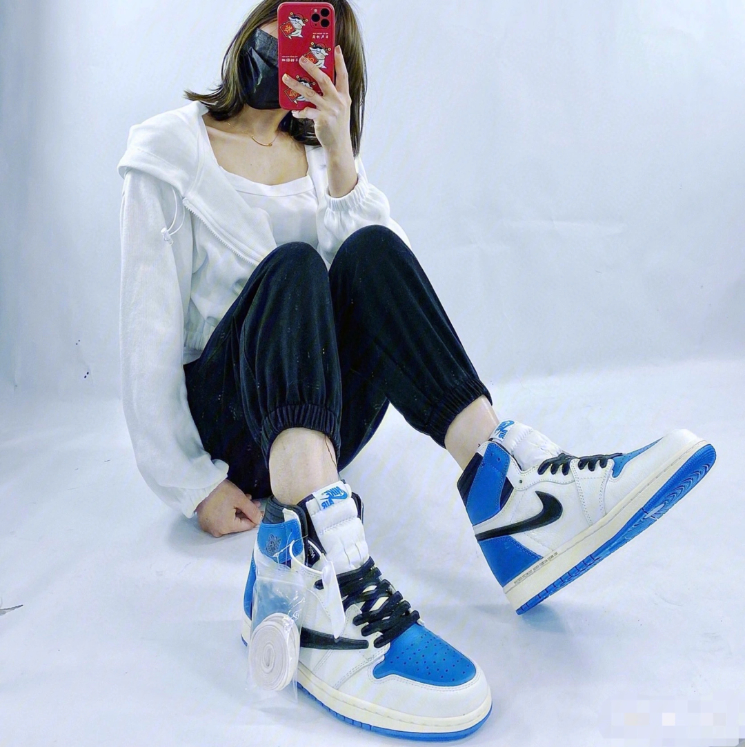 airjordan1aj1倒钩白蓝藤原浩闪电ts