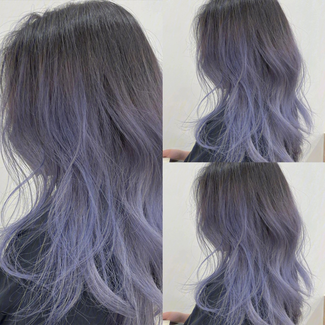 而紫蓝色可以让头发除了透明感外,更能散发出自然不做作的发感,魅力