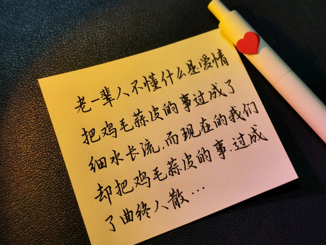 现在的我们却把鸡毛蒜皮的事过成了曲终人散…