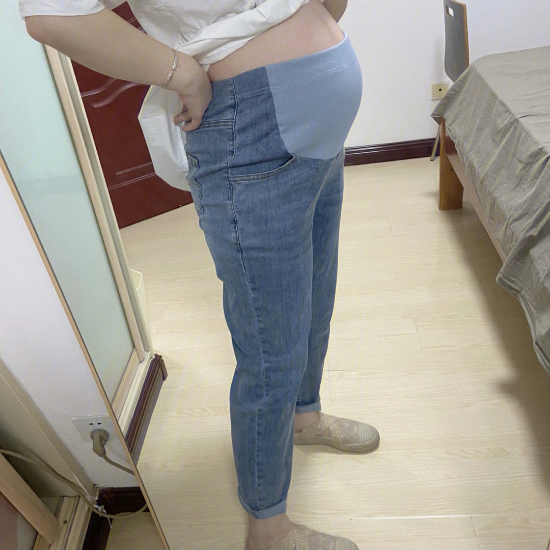 02孕期好物舒适百搭的孕妇牛仔裤