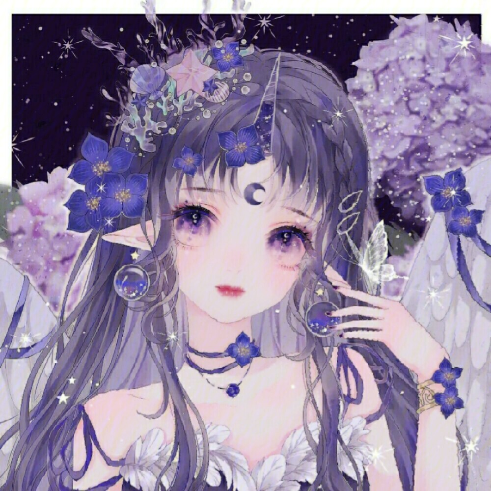 月白星紫头像女生图片