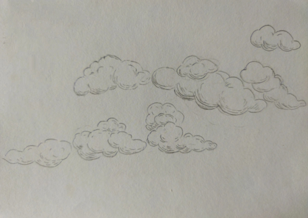 云的画法 简单图片