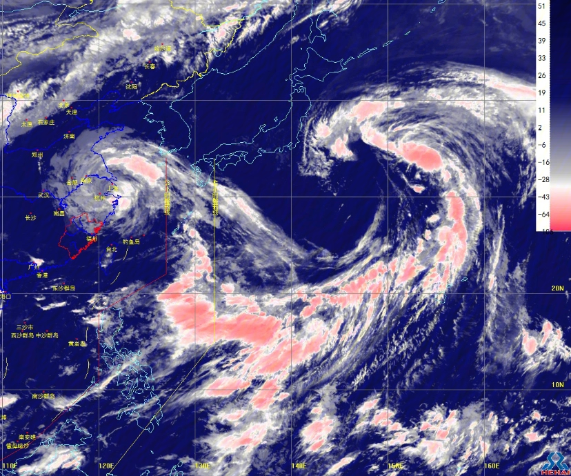 台风烟花等压线图图片