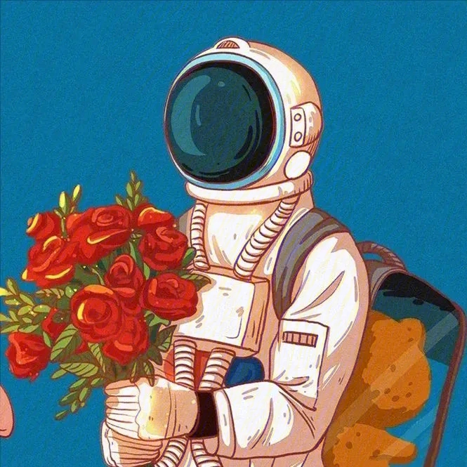 太空人情侣头像 双人图片