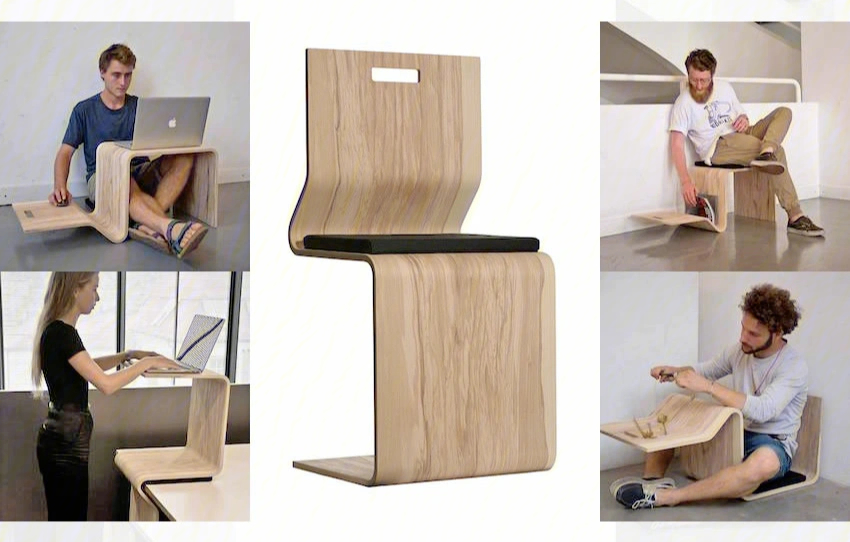 家具设计一把一体成型极简多功能椅子