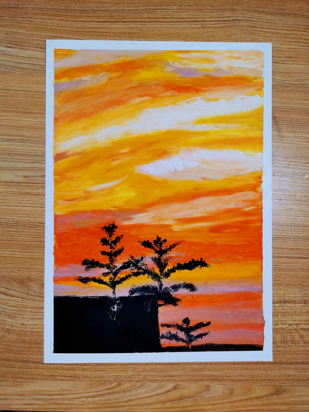 油画棒丨橙色天空