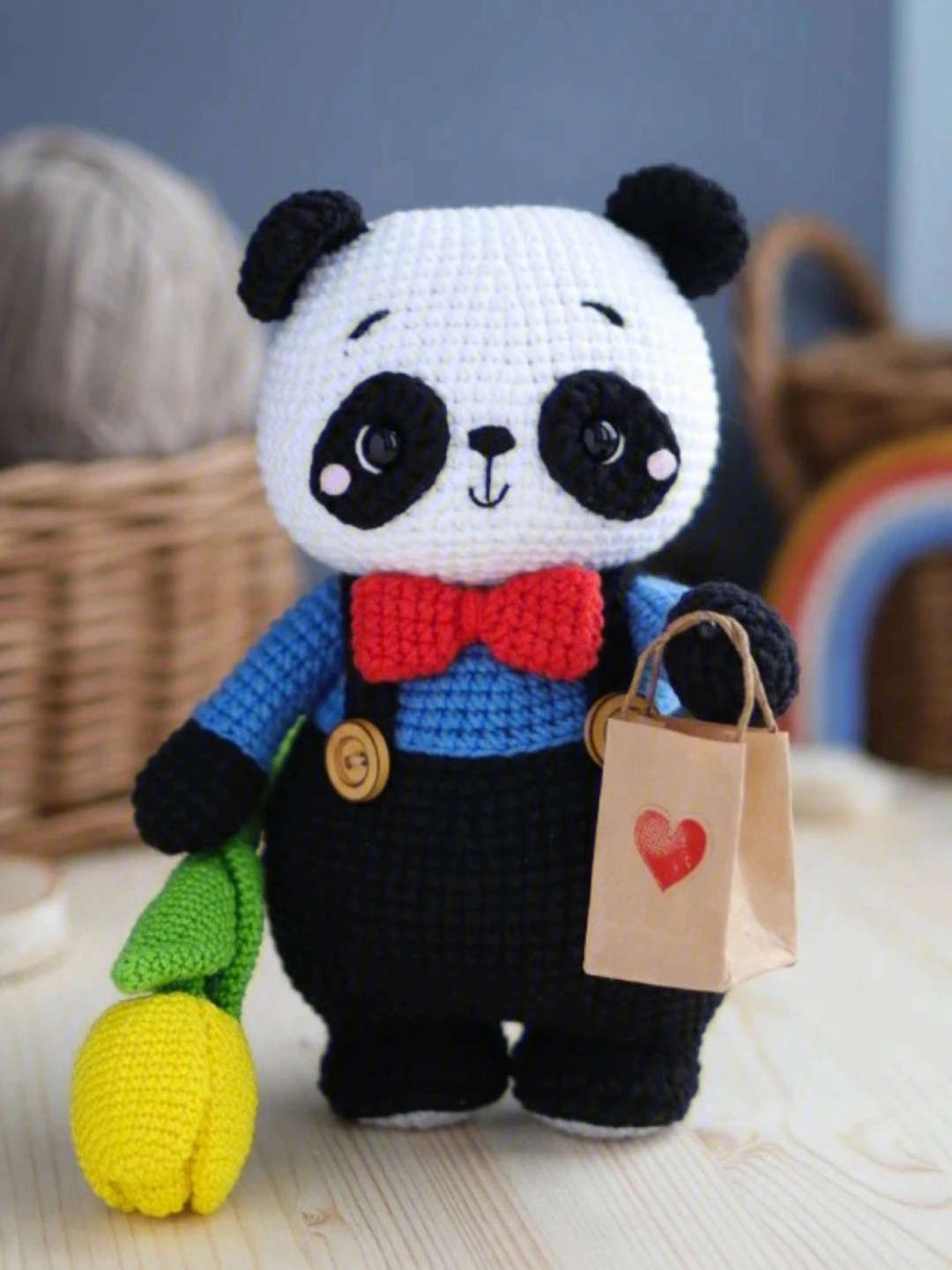 钩小熊猫玩偶的钩法图片
