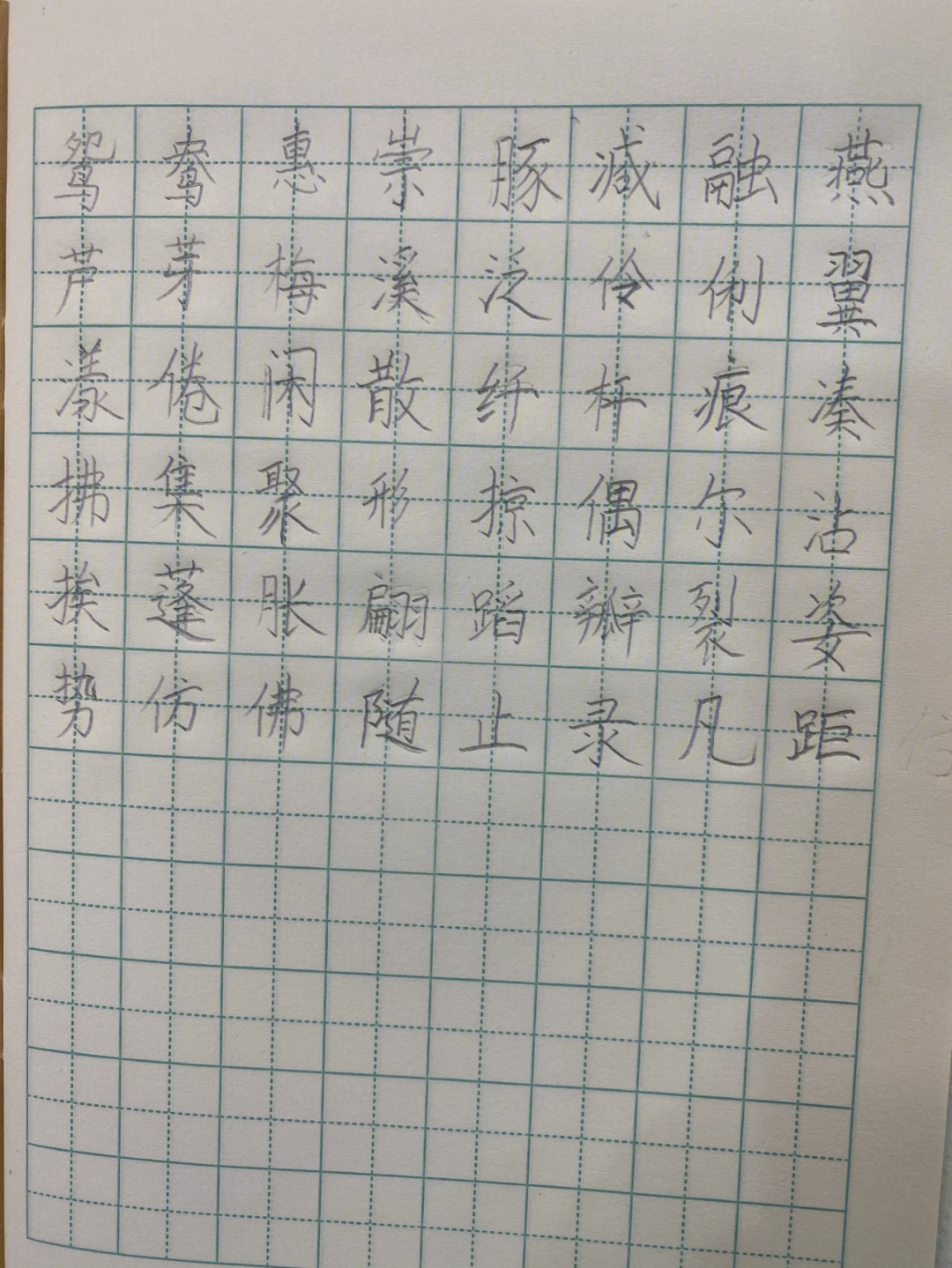 在家练字