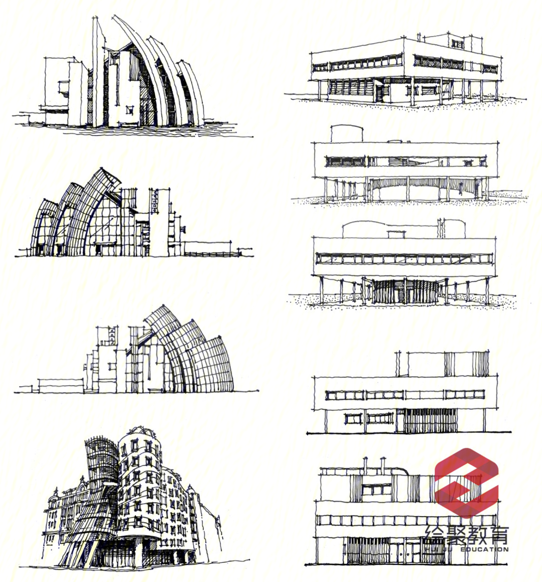 外国近现代建筑史草图表现