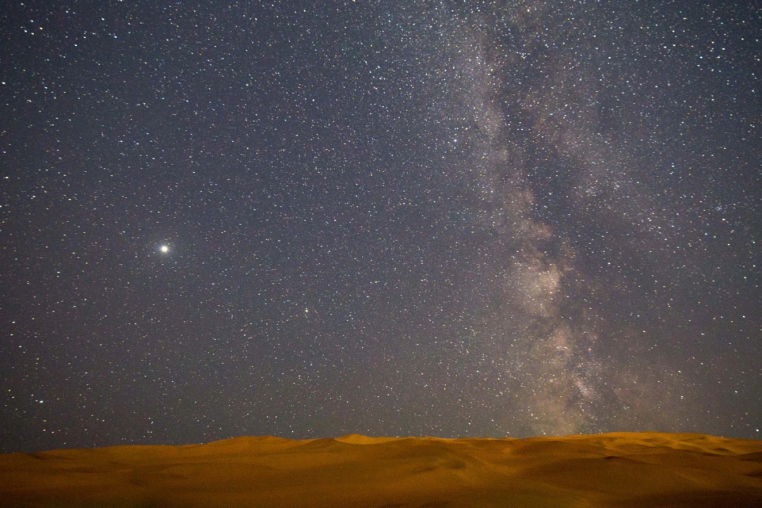 库木塔格沙漠星空图片