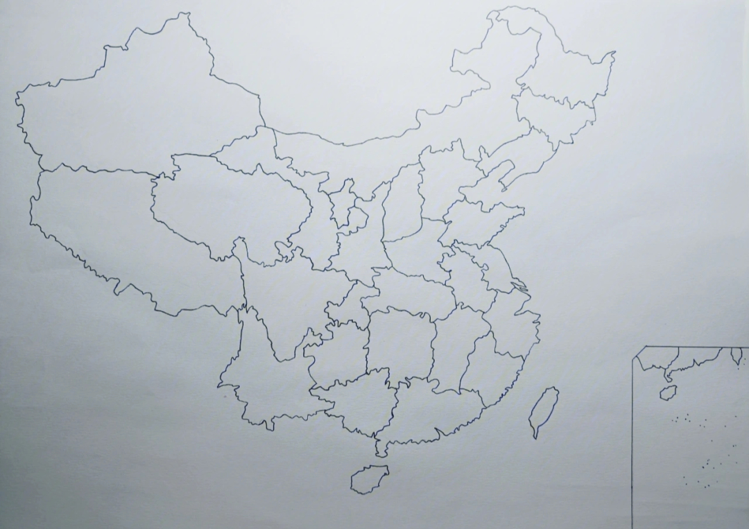 初一手绘中国政区图图片