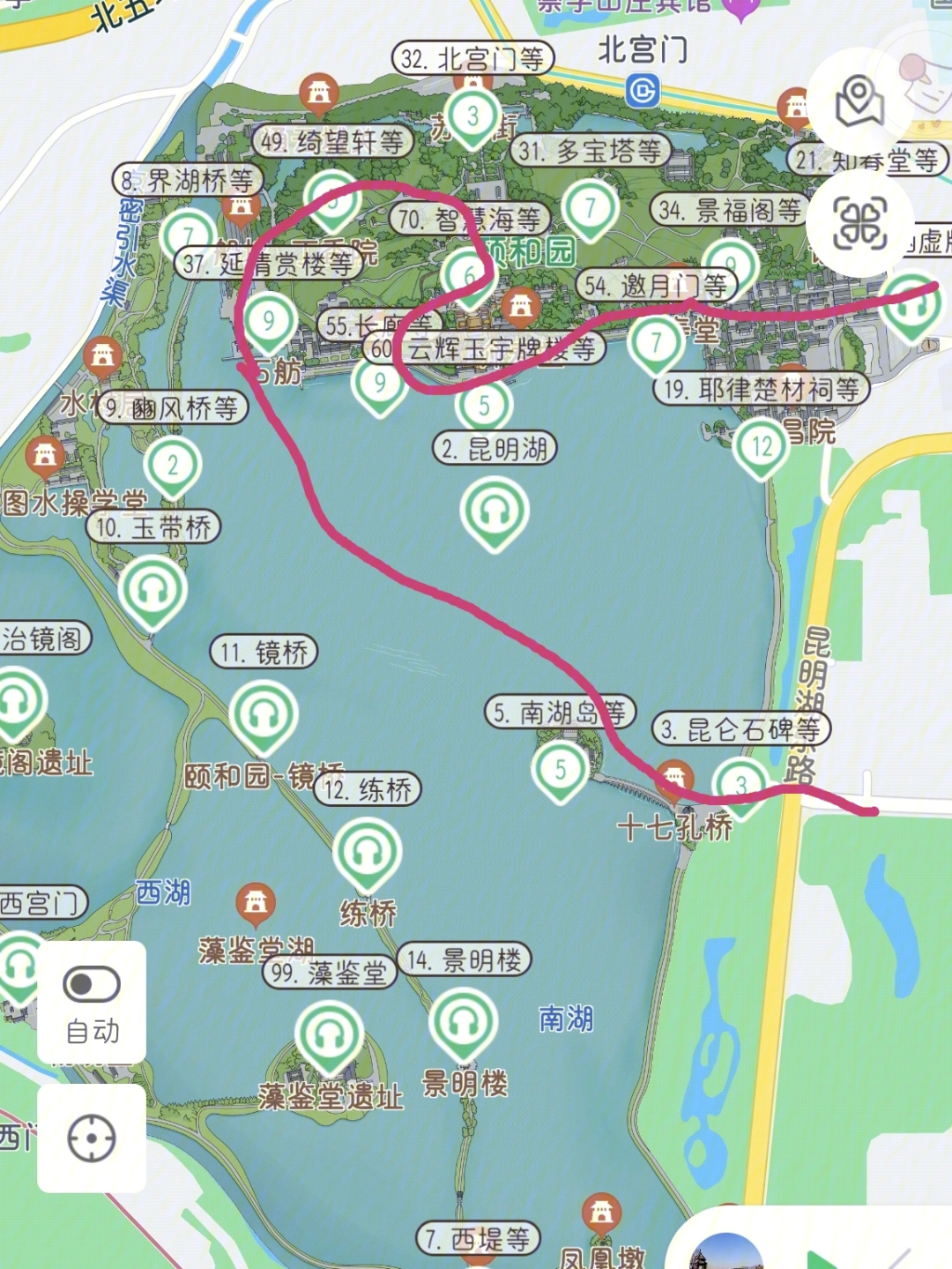 颐和园景点路线图片