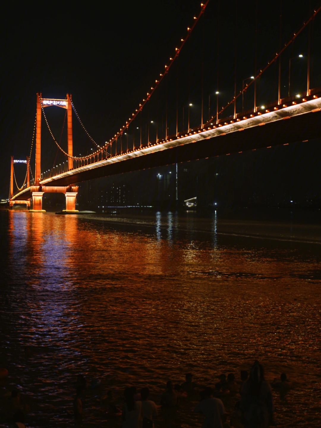 武汉长江大桥夜景描写图片