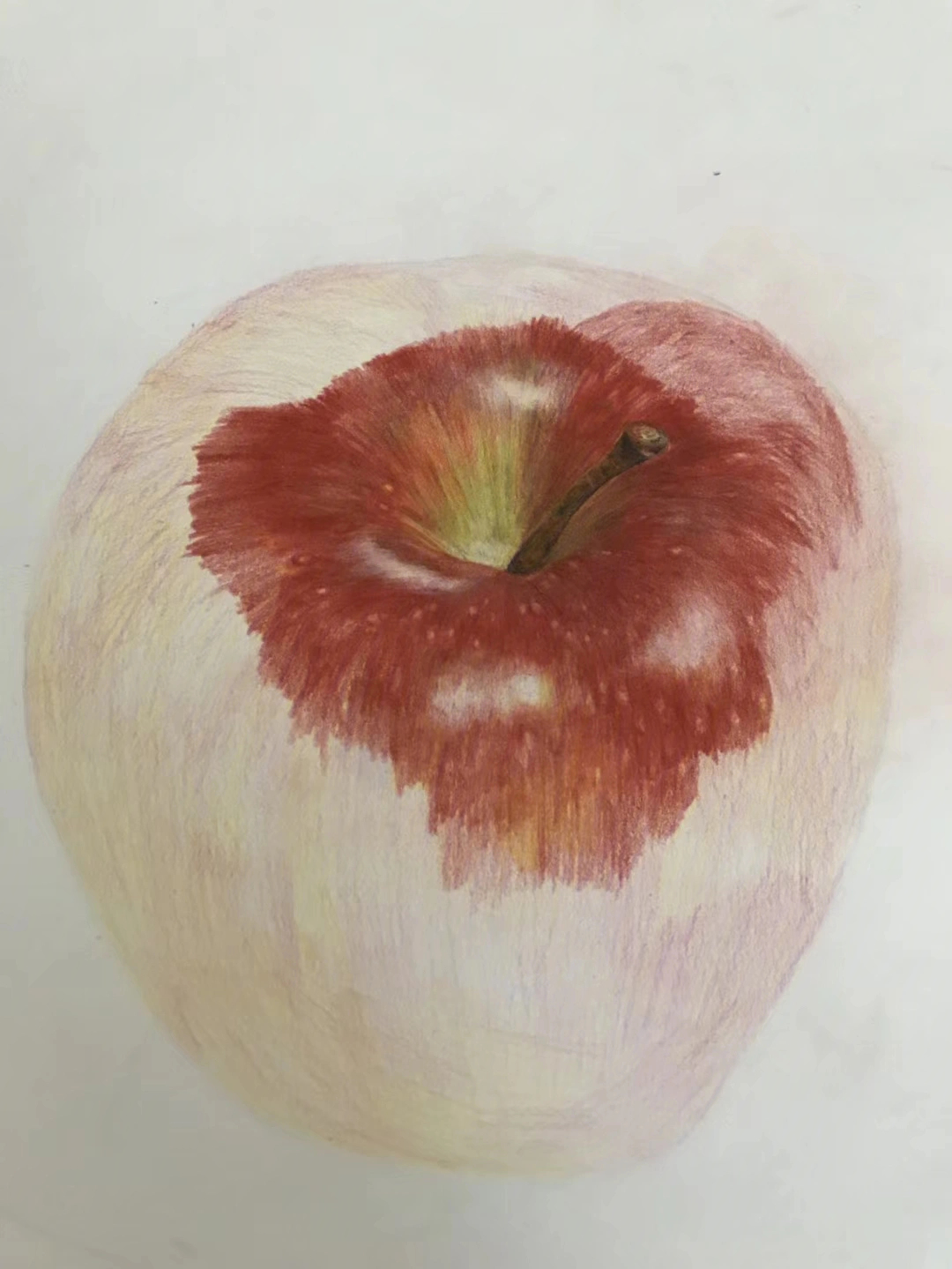 苹果彩铅画步骤图片