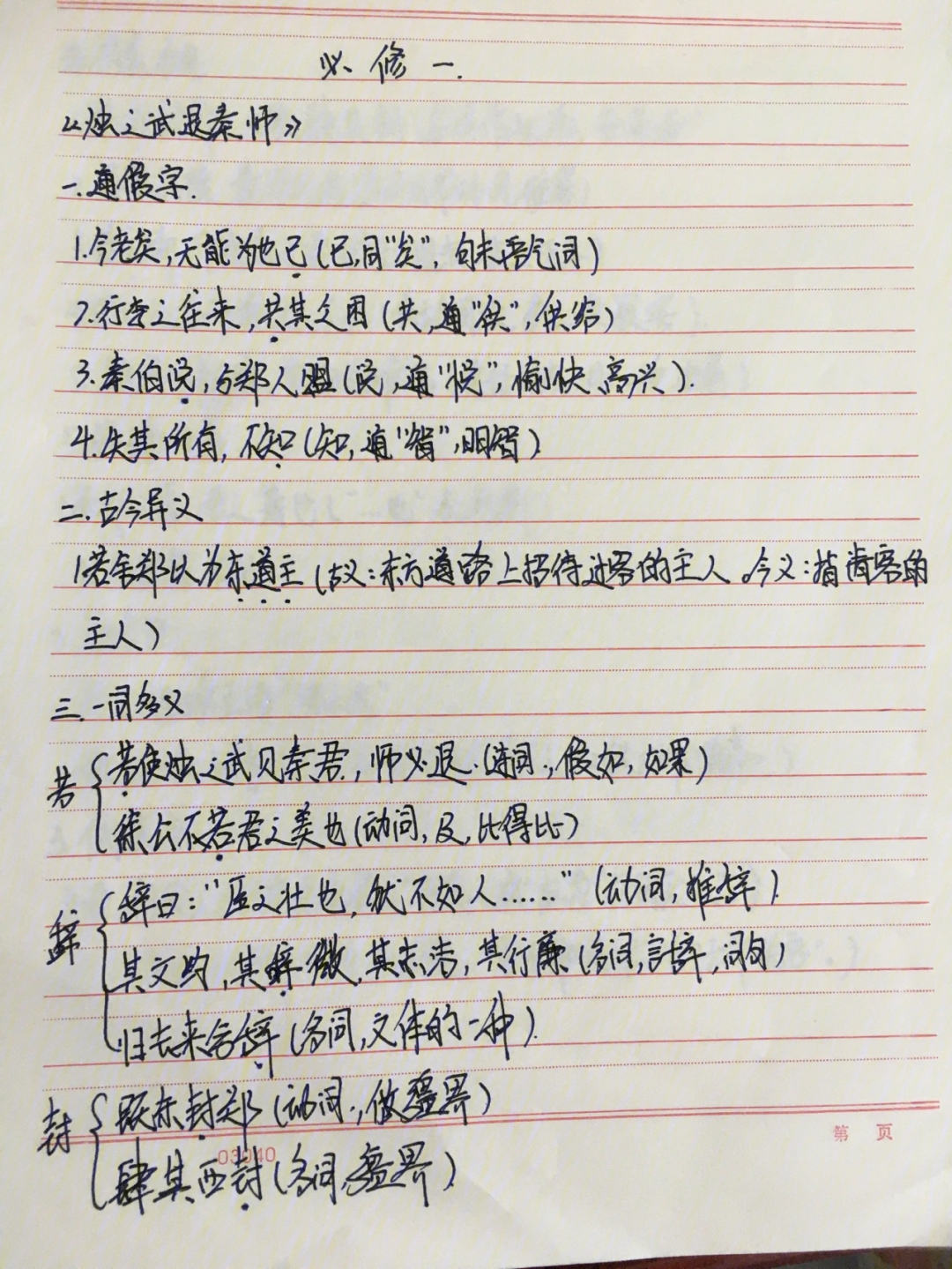 《荆轲刺秦王》;3《鸿门宴》;·其中个包括:1通假字;2古今异义;3