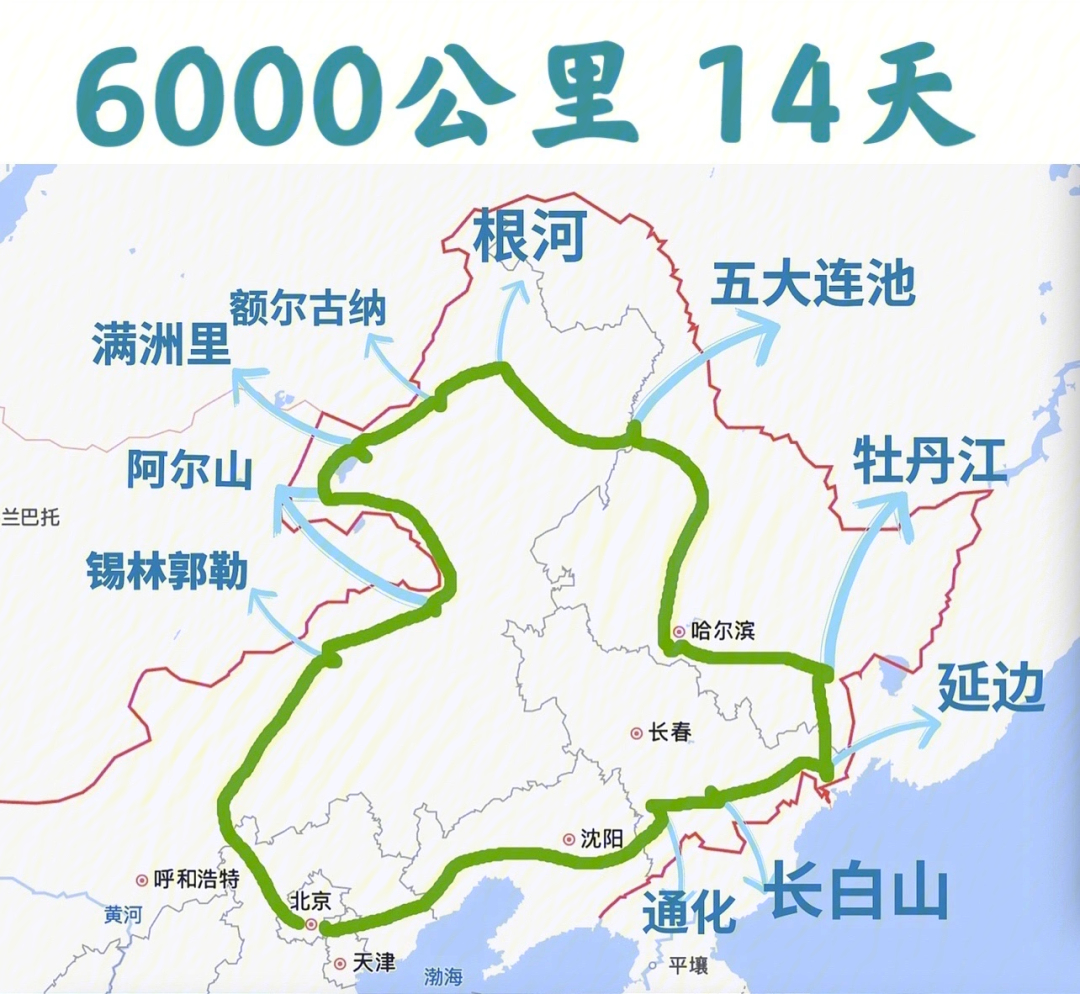 14天6000公里自驾80小时全路线