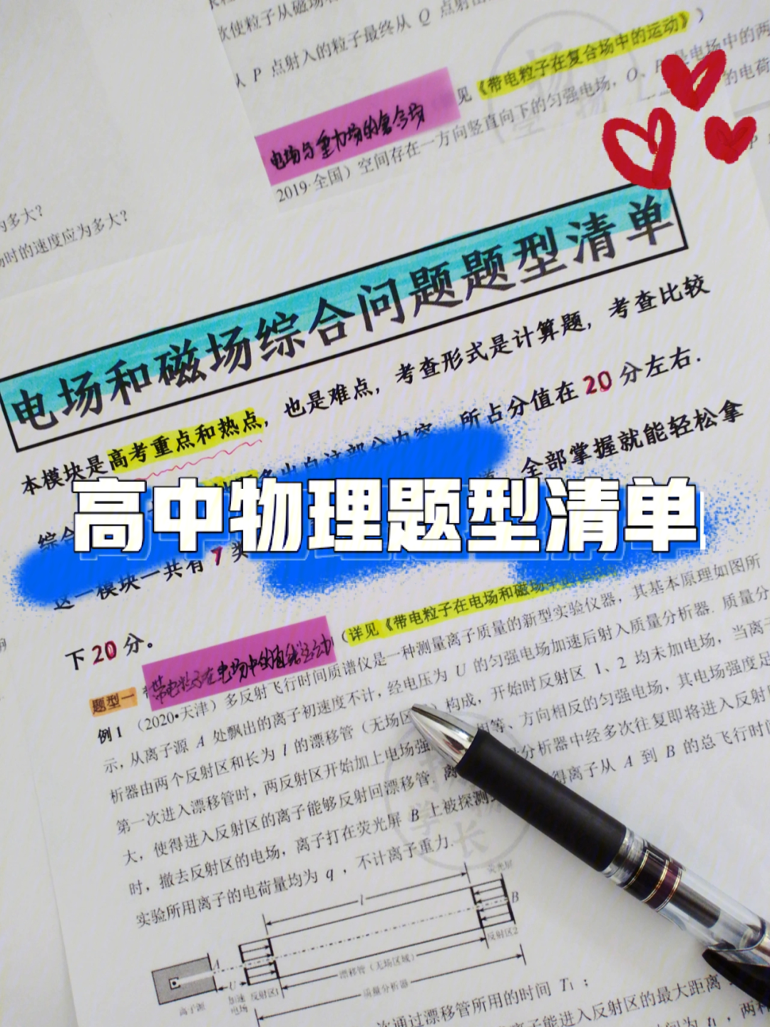 高中假期必刷60物理题型清单系列