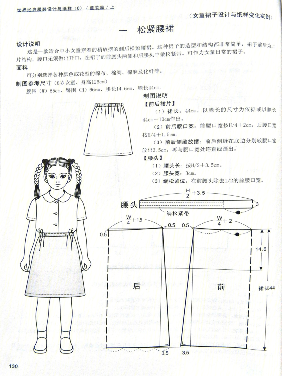 女童裙子裁剪图公式做法
