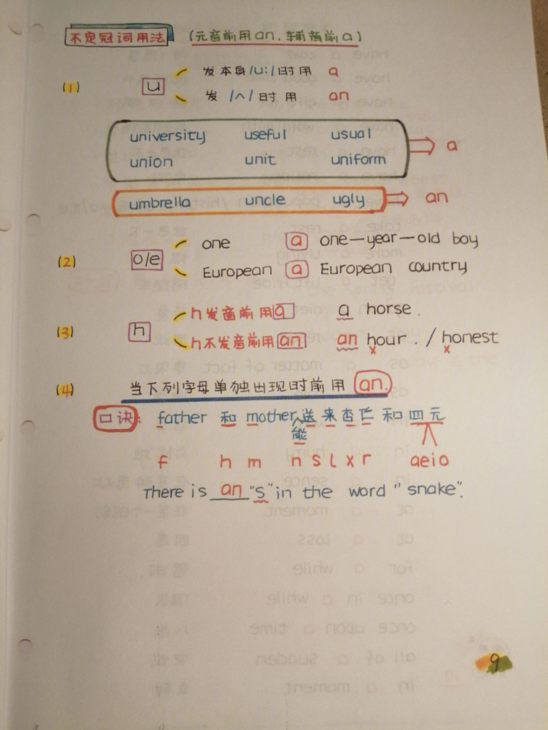 手绘学英语系列不定冠词系列解析