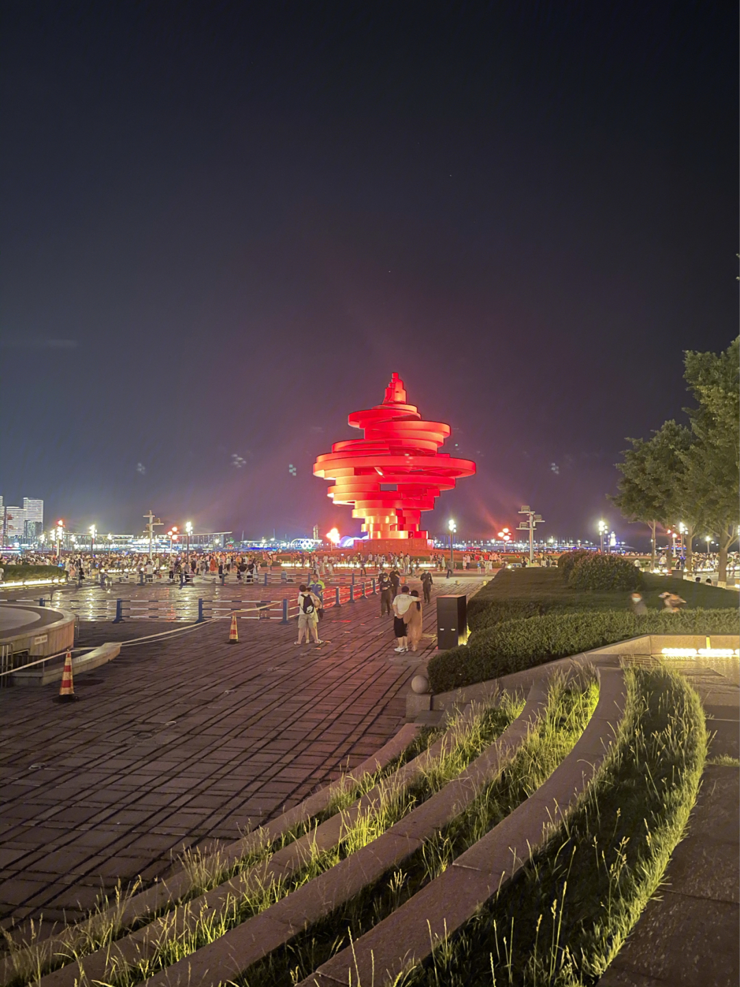 青岛五四广场夜景时间图片