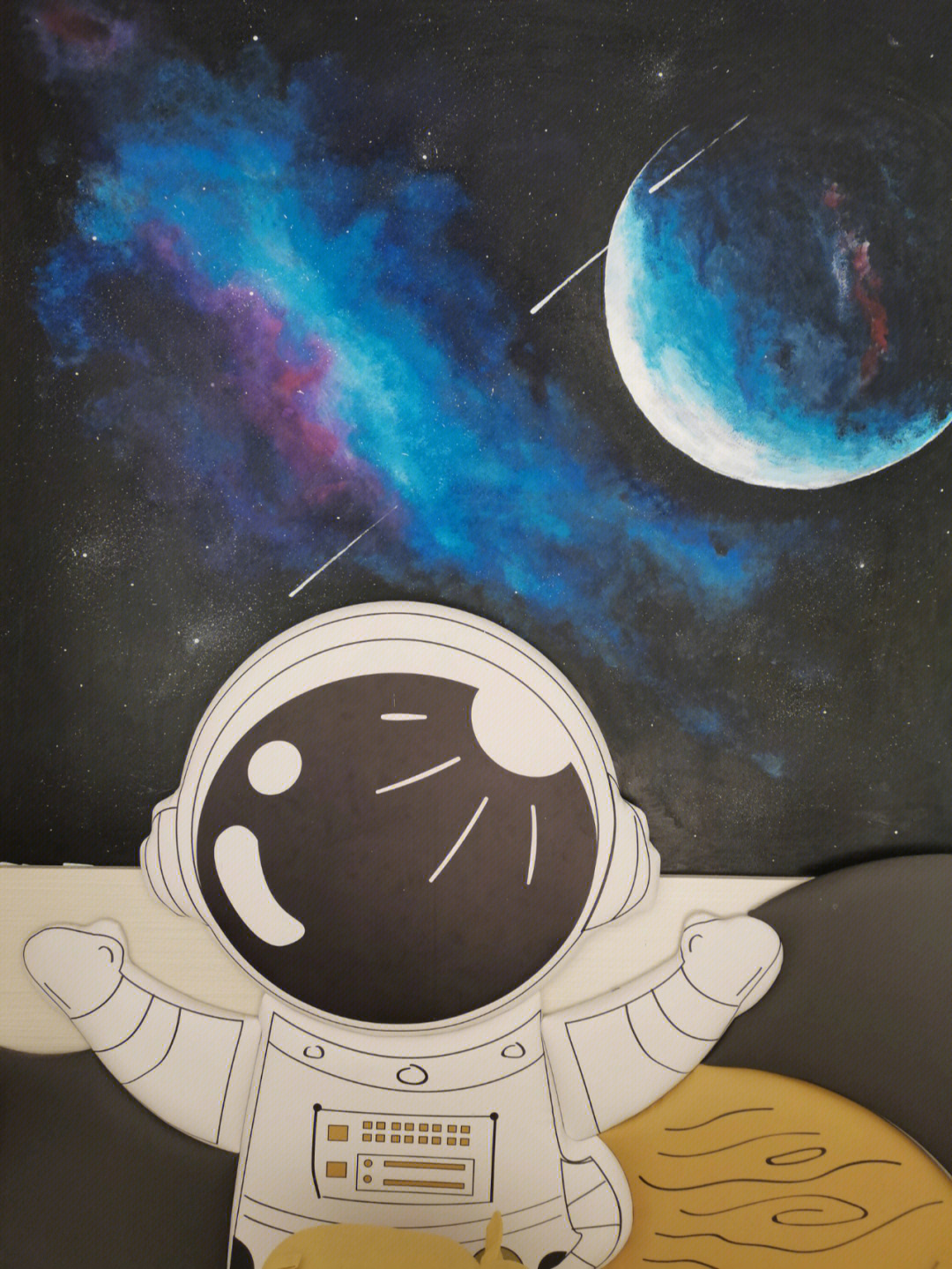 幼儿园墙绘宇航员图片