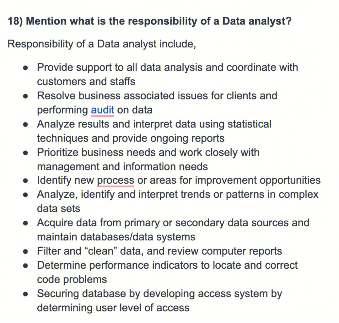 数据分析英文面试问题以及答案3分析师职责
