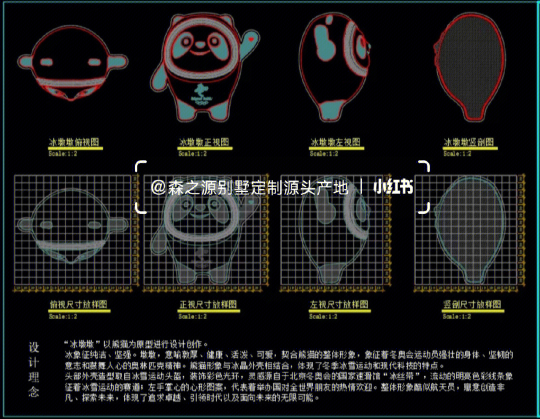 冰墩墩ug尺寸图图片