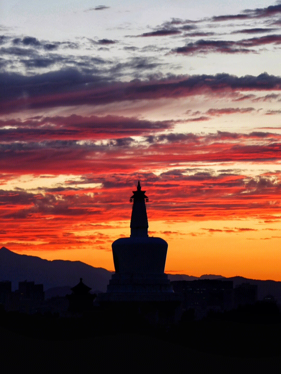 北京中轴线景山看夕阳