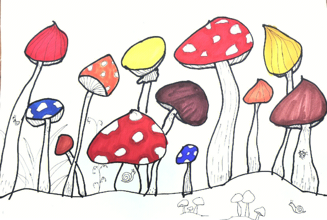 儿童画丨蘑菇