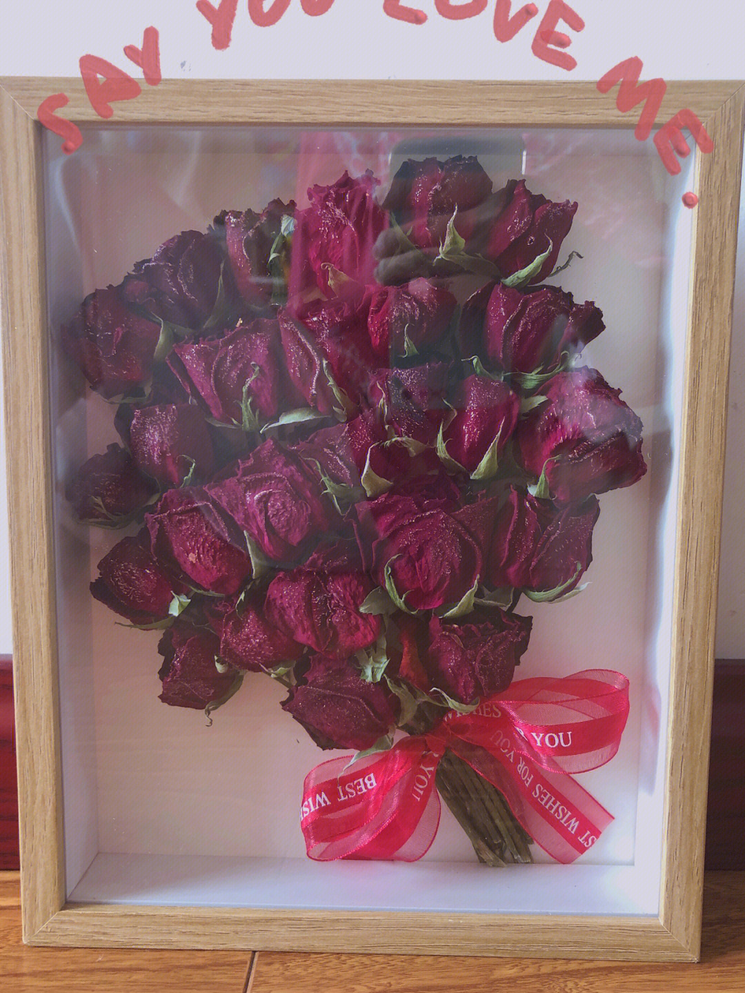 结婚7周年纪念日的玫瑰制作干花