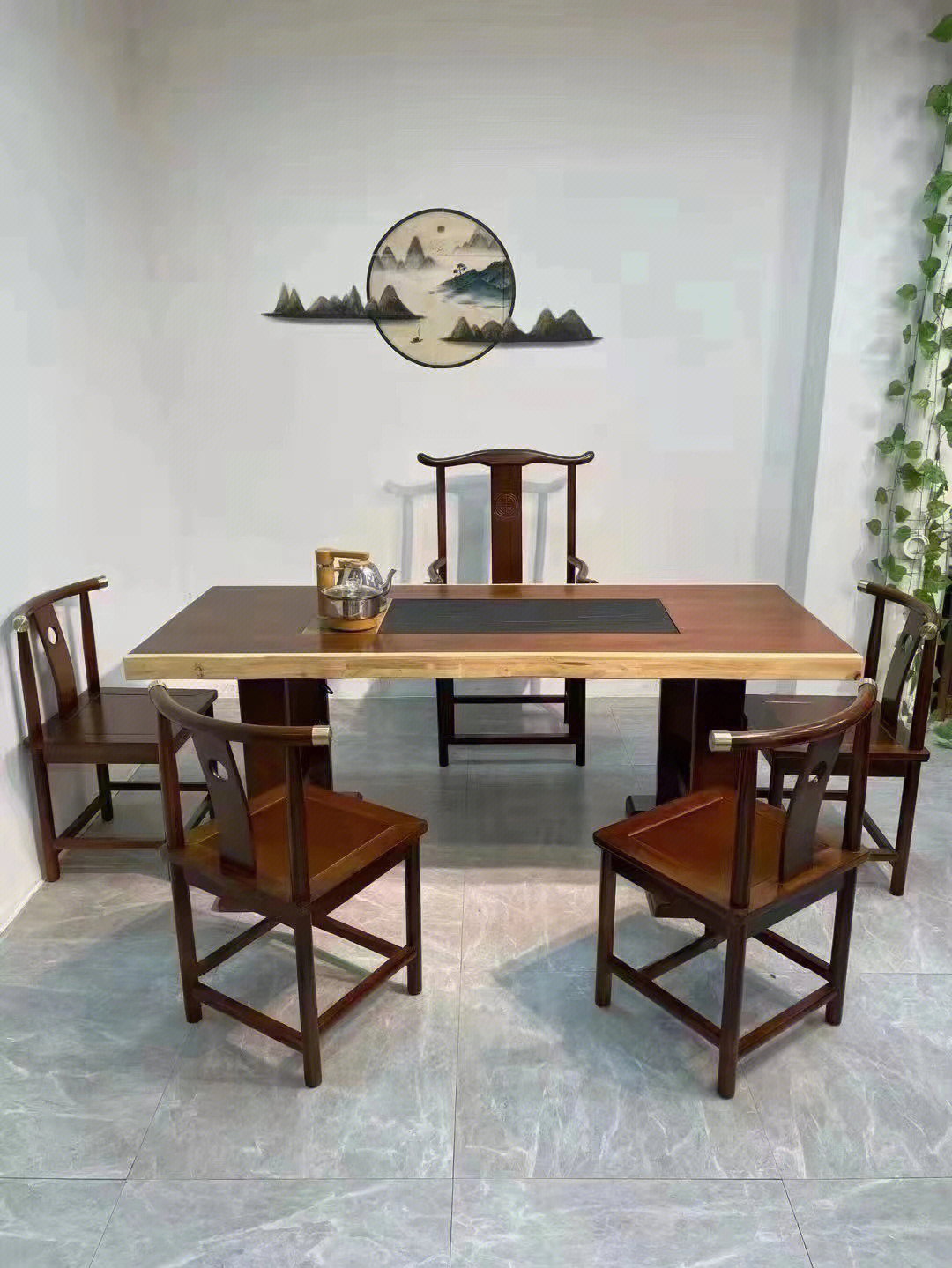 香椿木大板茶桌图片图片