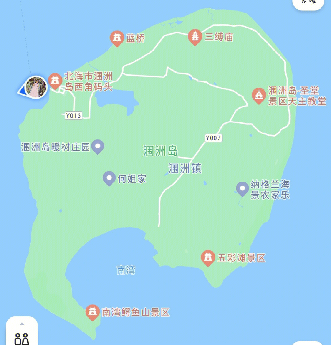 涠洲岛地图清晰版图片