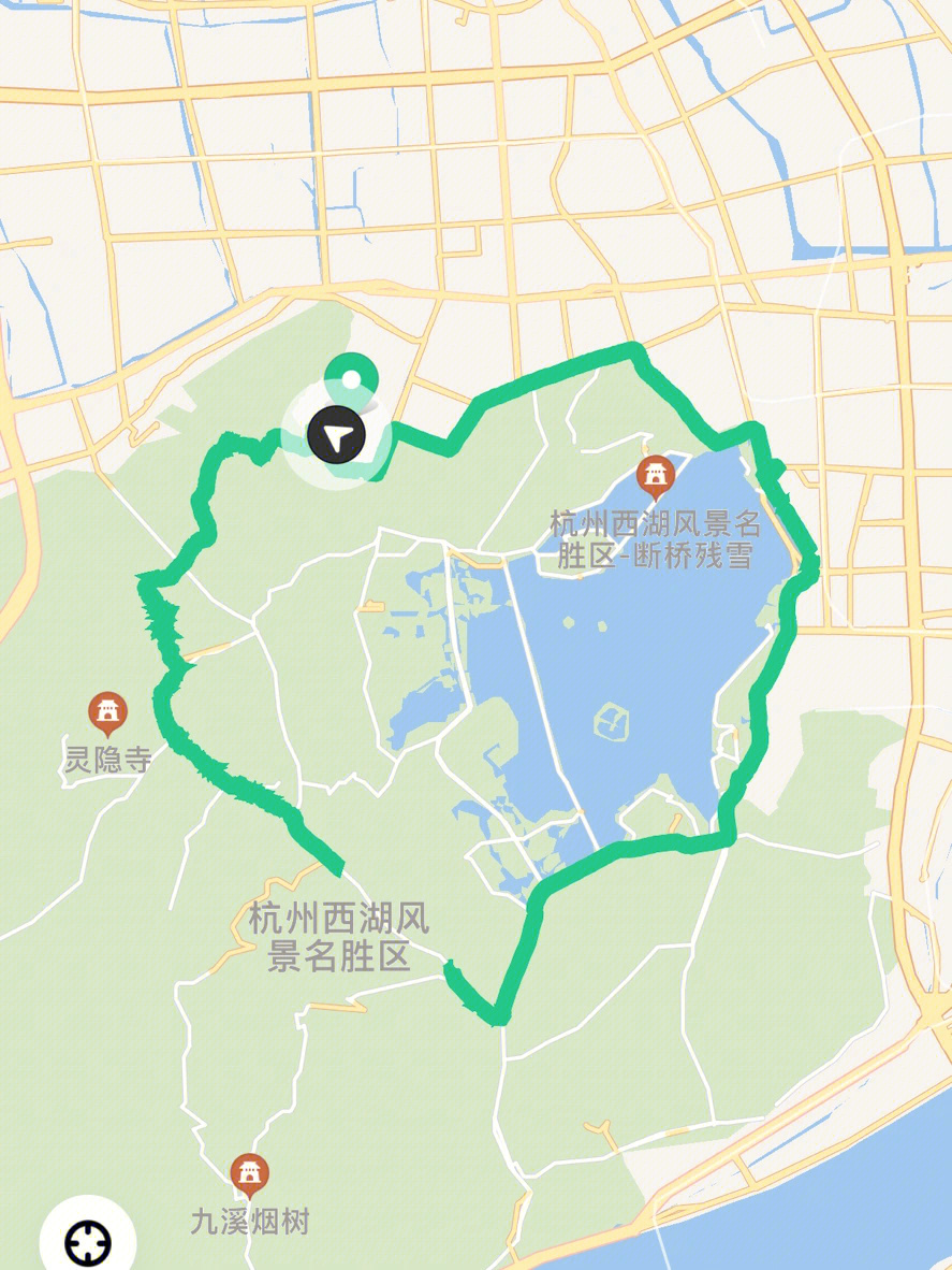 西湖爬山路线地图图片