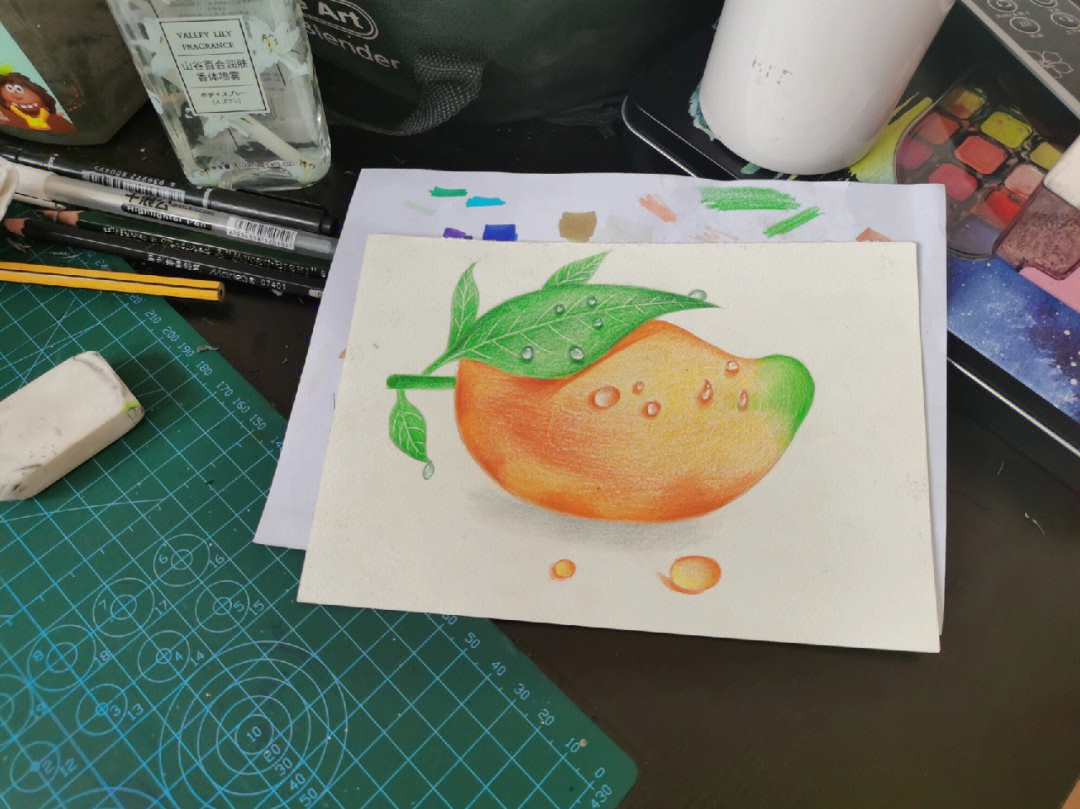 芒果彩铅画步骤图片图片