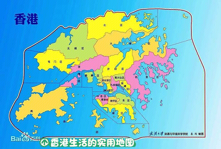 香港行政地图简图图片