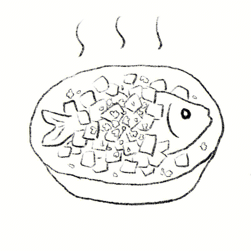鱼头豆腐汤简笔画图片