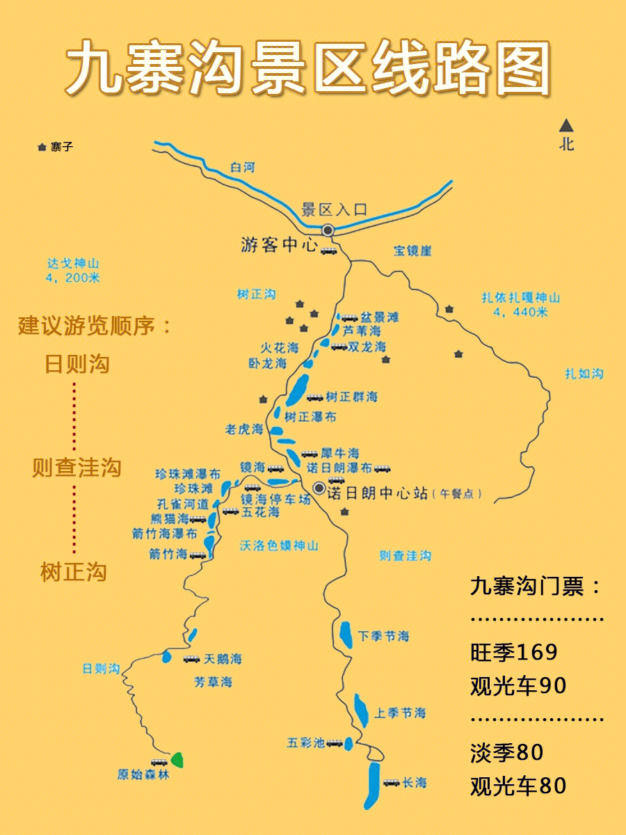 九寨沟景区地图高清版图片