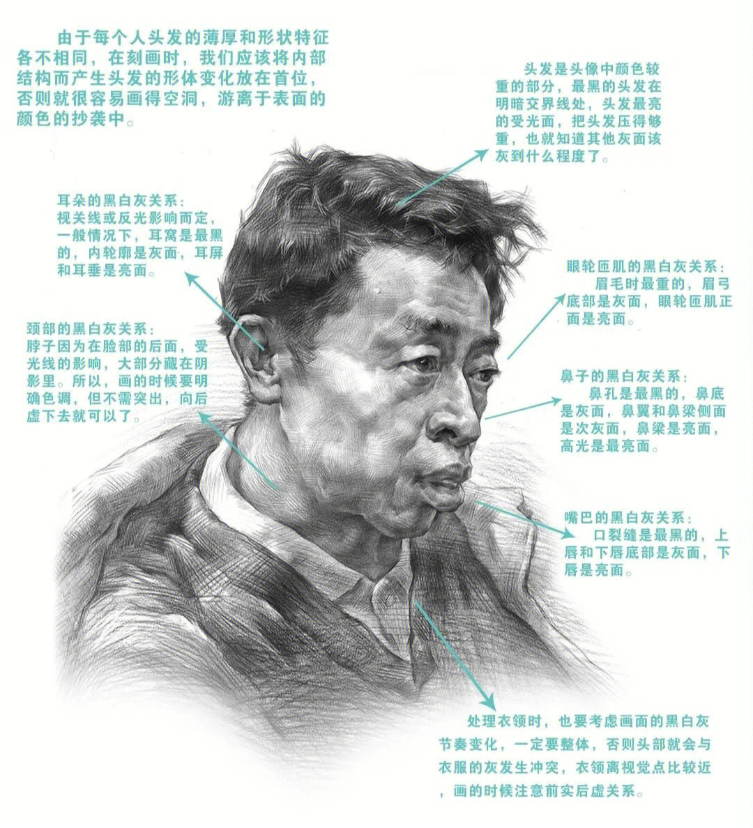 素描头像光源方向