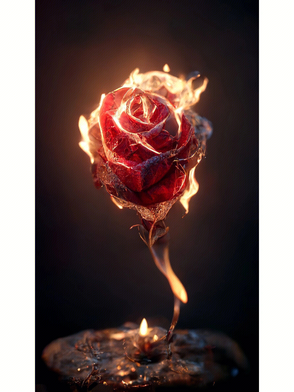 火焰泡泡玫瑰图片