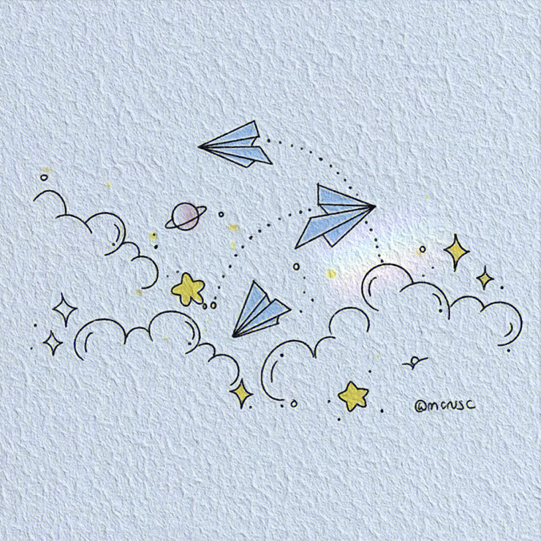纸飞机简单画法可爱图片