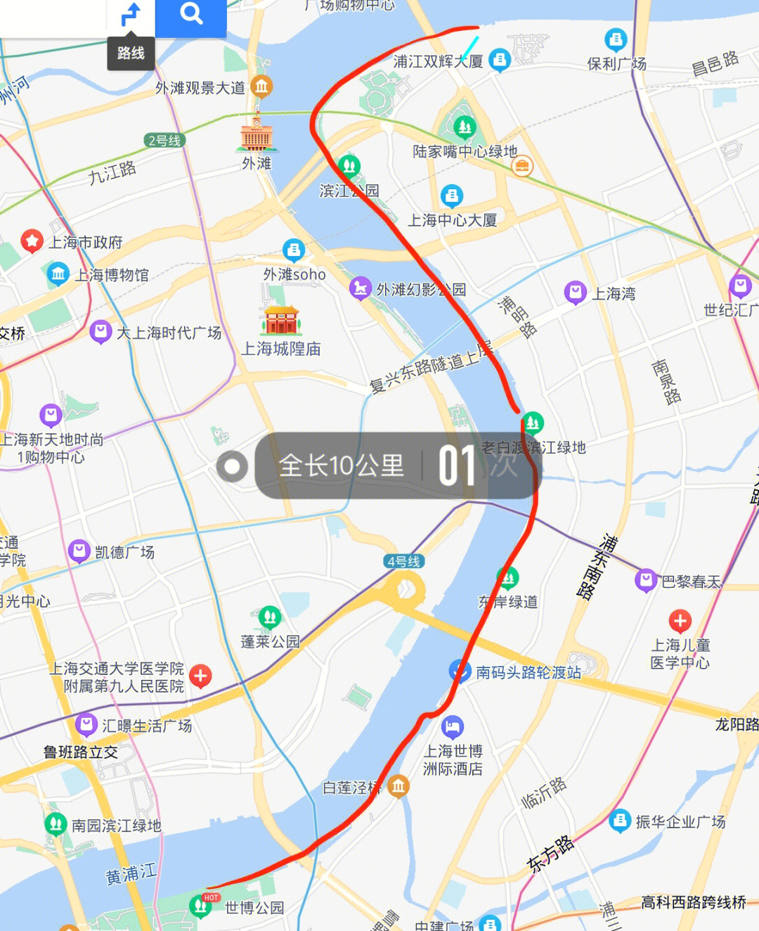 浦东滨江大道线路图图片