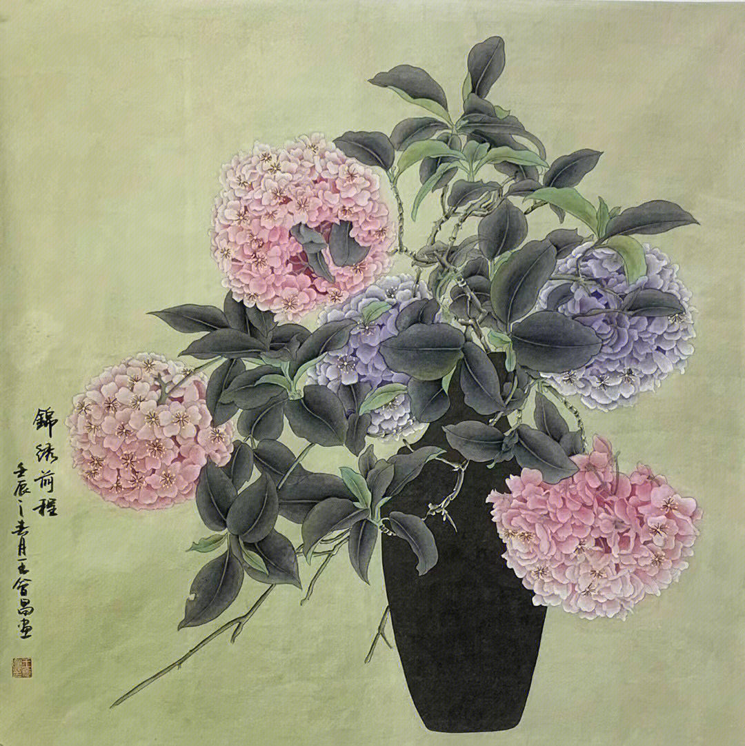 国礼画家王会昌早期工笔花鸟画作品