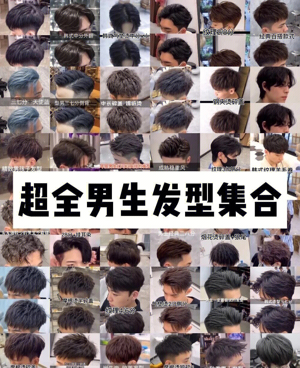各种发型名称男生图片