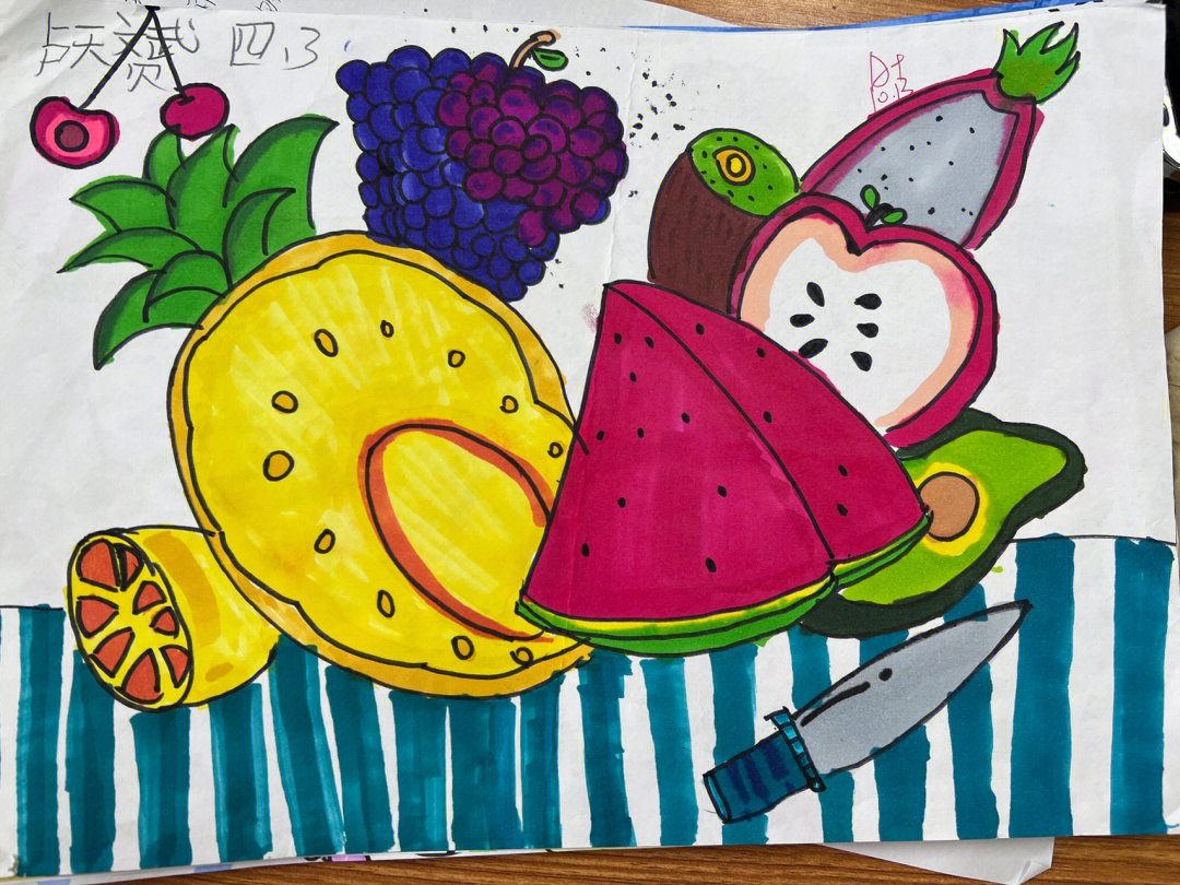 水果蔬菜横切面儿童画图片