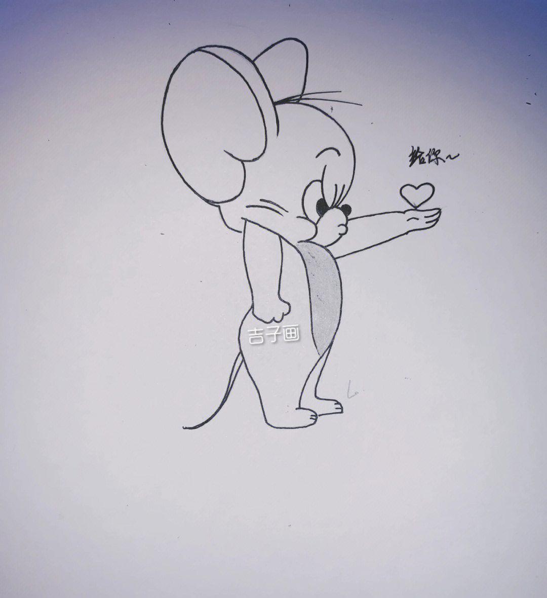 杰瑞鼠简笔画 简单图片