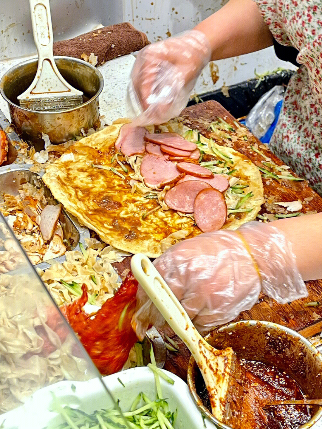 熏肉卷饼 腊肉图片