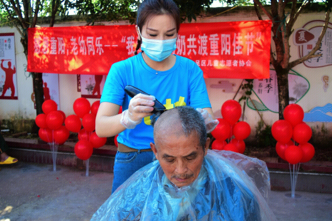 标语理发条幅老年人理发条幅公益理发活动项目部组织工人理发活动标语