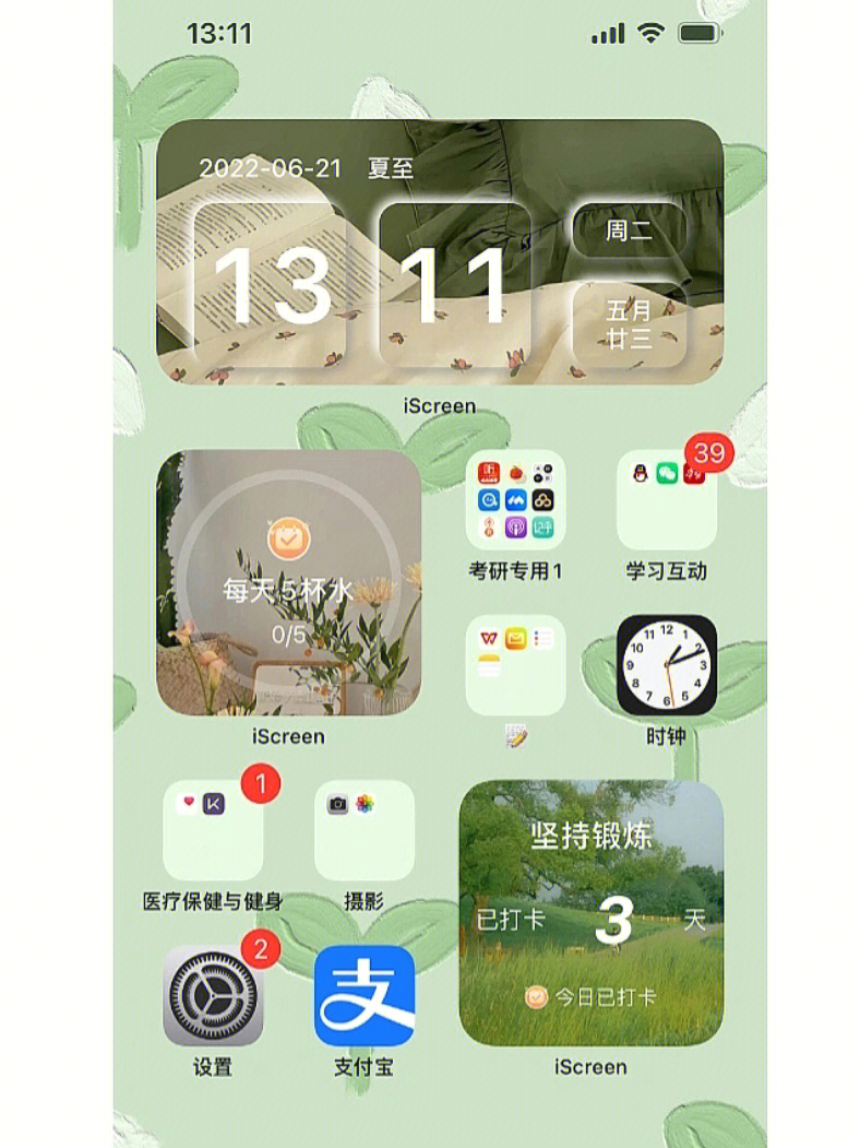 用iscreen为苹果手机设置绿色主题